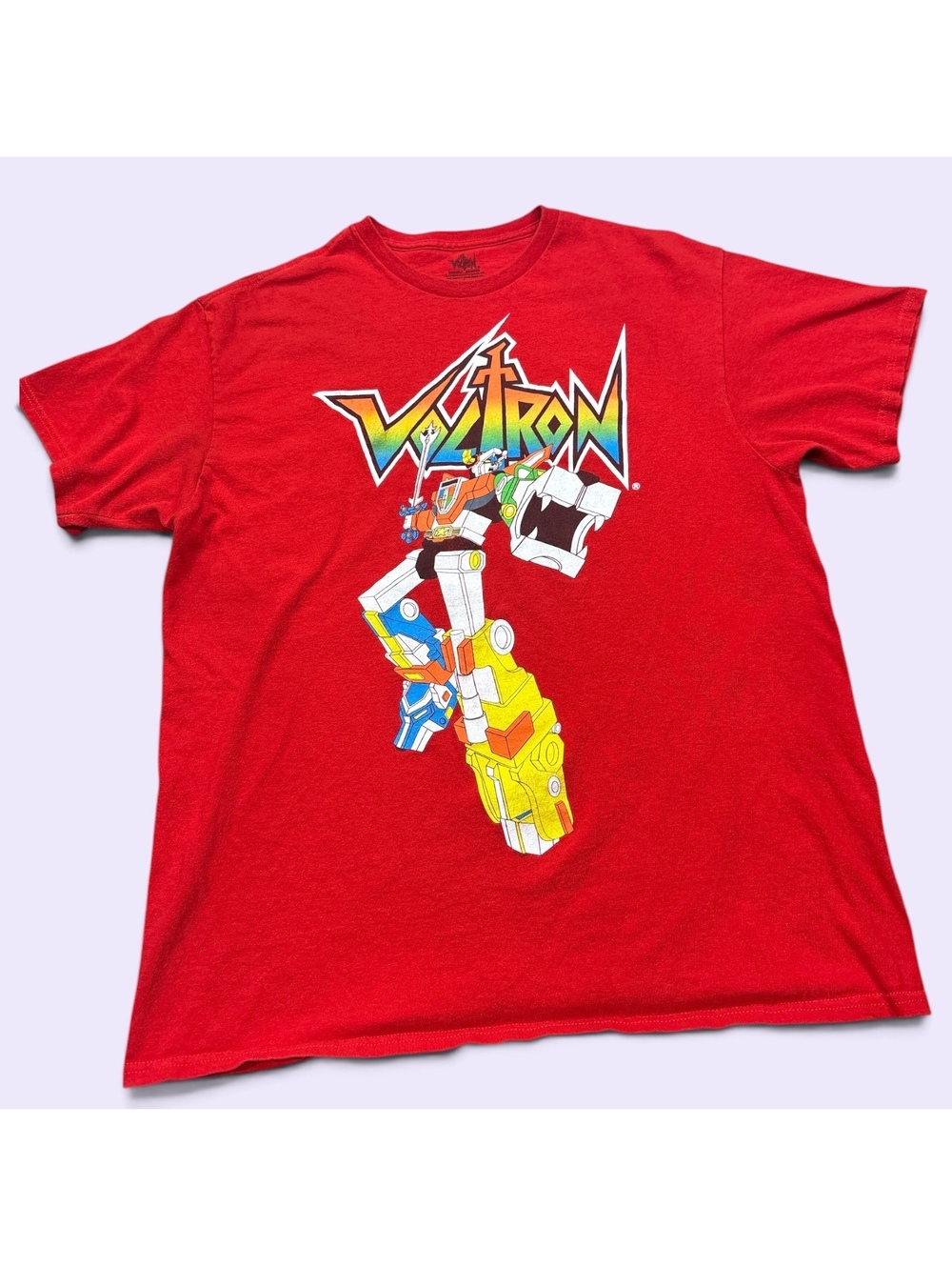 Voltron Defender of the Universe Graphic T\-Shirt Red Men’s Large Retro Anime